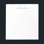 Minimalistische Lavendel-Script-Buchstaben Persona Notizblock<br><div class="desc">Minimalistisches Lavendelskriptschrift Personalisierter Notepad</div>