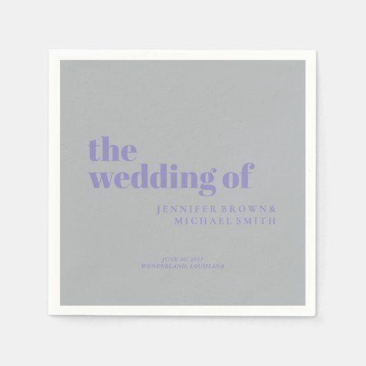 Minimalistische Lavendel Silber Einfache Swash Hoc Serviette (Vorderseite)