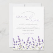 Minimalistische Lavendel-Wildblumen Einladung (Vorderseite)