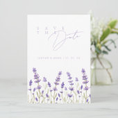 Minimalistische Lavendel-Wildblumen Save The Date (Stehend Vorderseite)