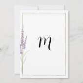 Minimalistische Lavendelblütenhochzeit Einladung (Rückseite)