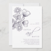 Minimalistische Lavendelhochzeit Einladung (Vorderseite)