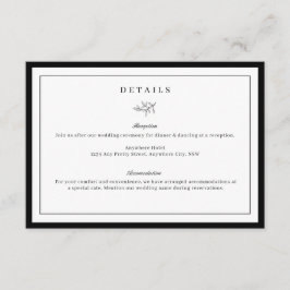 Minimalistische Leaf-Hochzeitskarte Begleitkarte