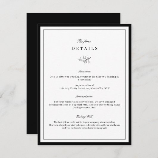 Minimalistische Leaf-Hochzeitskarte Einladung (Vorne/Hinten)