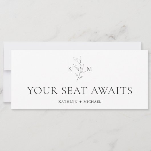 Minimalistische Leaf-Karte für Seekarten Einladung (Vorderseite)