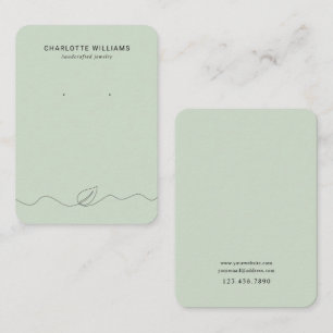 Minimalistische Leaf Line Art Jewelcard Visitenkarte