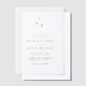 Minimalistische Leaf Monogram Moderne Hochzeit Pergament Einladungen (Versetzt)