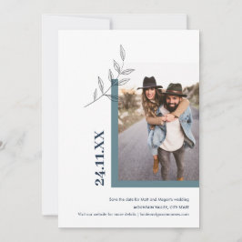 Minimalistische Leaf Natur Outdoor Foto Grün Save The Date