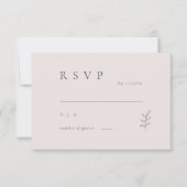 Minimalistische Leaf Pink Black Wedding RSVP Einla Einladung (Vorderseite)