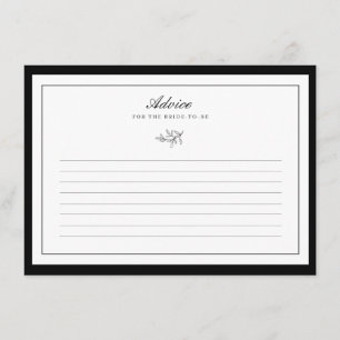 Minimalistische Leaf Wedding Bride Advice Card Begleitkarte