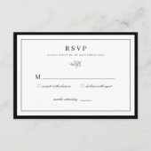 Minimalistische Leaf Wedding RSVP Begleitkarte (Vorderseite)