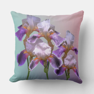Minimalistische lebhafte Iris-Blüten-Foto-Collage Kissen