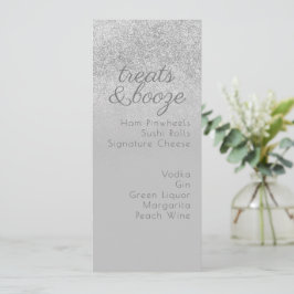 Minimalistische Leckereien Drinks Graue Glitzern Feiertagskarte