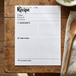 Minimalistische leere Rezeptseiten / modernes Papi