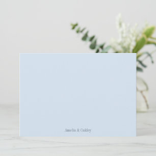 Minimalistische leichte elegante Hochzeitsblau-Kun Dankeskarte