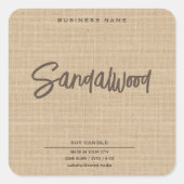 Minimalistische Leinenschmuckkerze Quadratischer Aufkleber (Vorderseite)