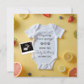 Minimalistische Lemmon 2. Babyankündigung Einladung (Vorderseite)