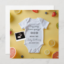 Minimalistische Lemmon 2. Babyankündigung