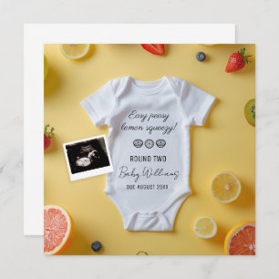 Minimalistische Lemmon 2. Babyankündigung Einladung