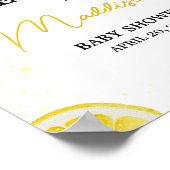 Minimalistische Lemonade Baby Dusche Empfang Poster (Ecke)
