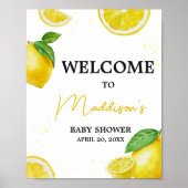 Minimalistische Lemonade Baby Dusche Empfang Poster (Vorne)