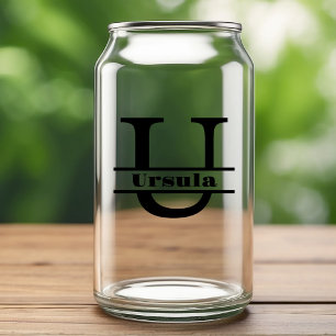Minimalistische Letter U Monogramm und Individuell Dosenglas
