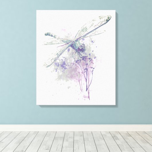 Minimalistische Libelle Leinwanddruck (Insitu (Holzboden))