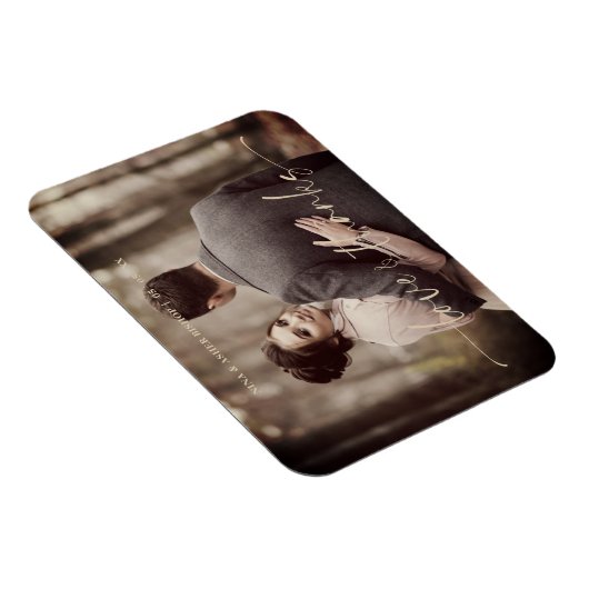 Minimalistische Liebe & Dank Whimsical Script Hoch Magnet (Rechte Seite)