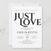 Minimalistische Liebe Einladung zur Hochzeit (Vorderseite)