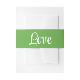 Minimalistische Liebe Elegante grüne weiße Hochzei Einladungsbanderole