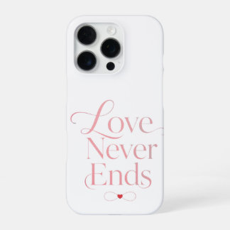 Minimalistische Liebe endet nie Rose Gold Typograf iPhone 16 Pro Hülle