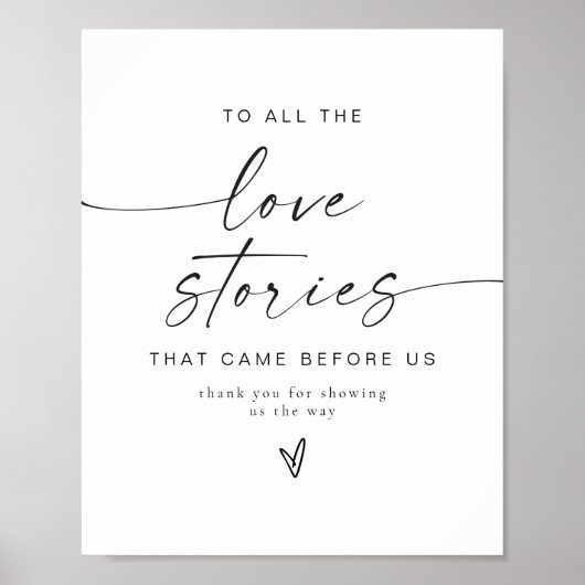 Minimalistische Liebe Geschichten Hochzeit Danke Poster (Vorne)