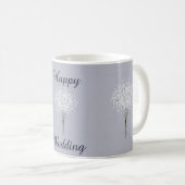 Minimalistische Liebe Happy Wedding Blume Bouquet Kaffeetasse (VorderseiteRechts)