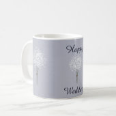 Minimalistische Liebe Happy Wedding Blume Bouquet Kaffeetasse (Vorderseite Links)