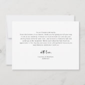 Minimalistische Liebe Herz Hochzeit Foto Danke Kar (Rückseite)