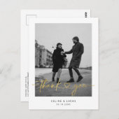 Minimalistische Liebe Herzensskripte Hochzeit Dank Postkarte (Vorne/Hinten)