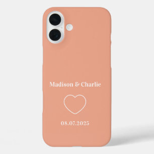 Minimalistische Liebe Hochzeitstag iPhone 16 Plus Hülle