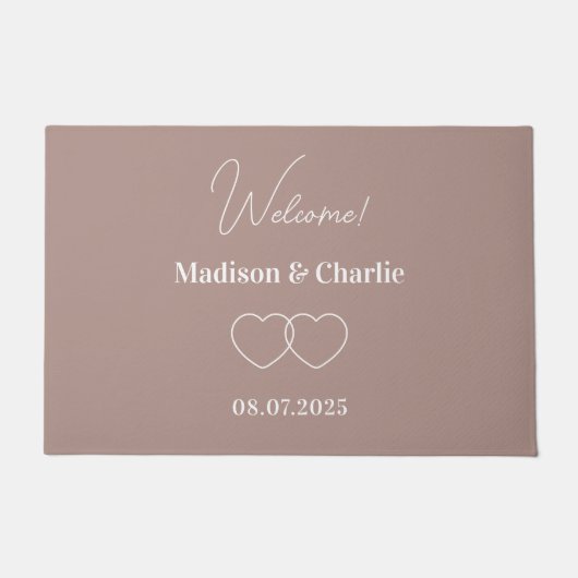 Minimalistische Liebe Hochzeitstag Fußmatte (Vorderseite)