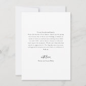 Minimalistische Liebe Hörskript Hochzeitsschreiben Dankeskarte (Rückseite)