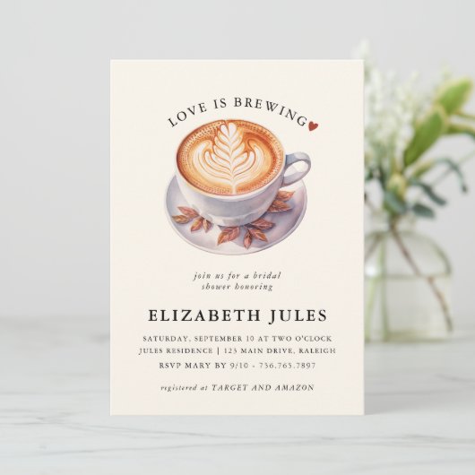 Minimalistische Liebe ist das Brechen von Kaffee B Einladung (Stehend Vorderseite)