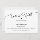 Minimalistische Liebe ist das Hochzeitsupdate für Einladung (Vorderseite)