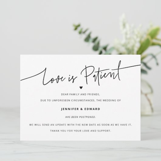 Minimalistische Liebe ist das Hochzeitsupdate für Einladung (Stehend Vorderseite)