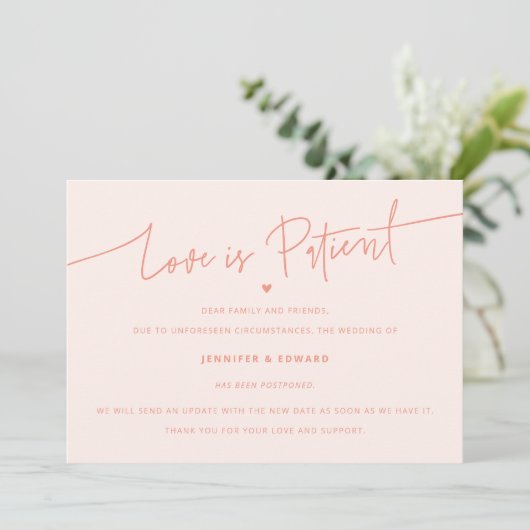 Minimalistische Liebe ist ein Patient-Hochzeitsakt Einladung (Stehend Vorderseite)