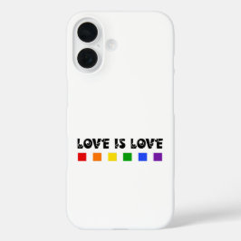 Minimalistische Liebe ist Liebe Pride Rainbow & He iPhone 16 Hülle