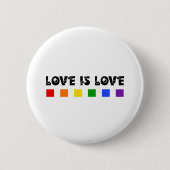 Minimalistische Liebe ist Liebe-Stolz-Regenbogen Button (Vorderseite)