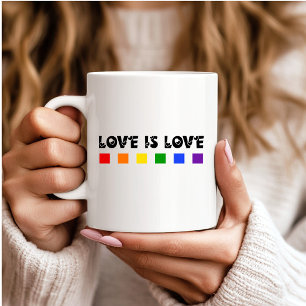 Minimalistische Liebe ist Liebe-Stolz-Regenbogen Kaffeetasse