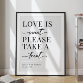 Minimalistische Liebe ist süße Leckerei Hochzeitsz Poster