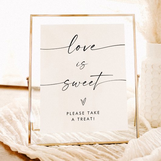Minimalistische Liebe ist Sweet Shower Dessert Sig Poster