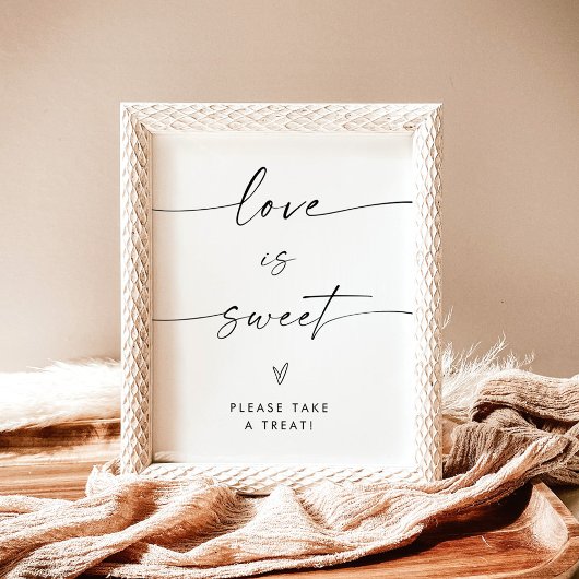 Minimalistische Liebe ist Sweet Shower Dessert Sig Poster