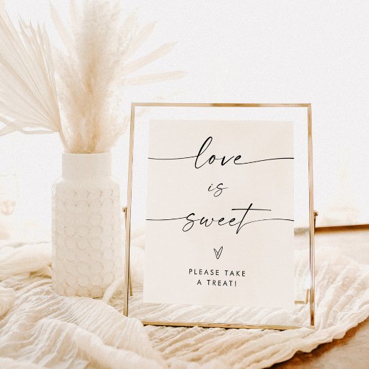 Minimalistische Liebe ist Sweet Shower Dessert Sig Poster